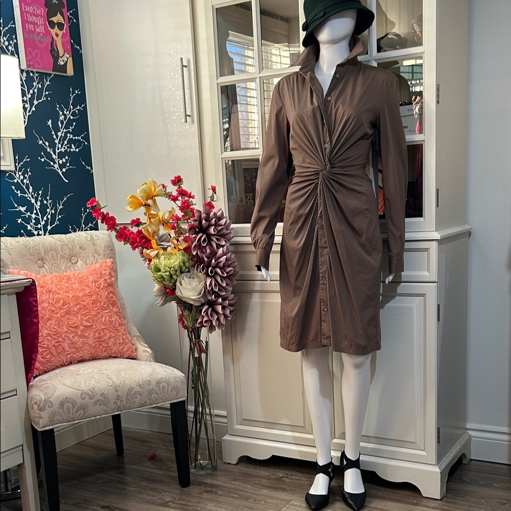 Michael Kors Taupe Long Sleeve Dress - Picture 8 of 16
